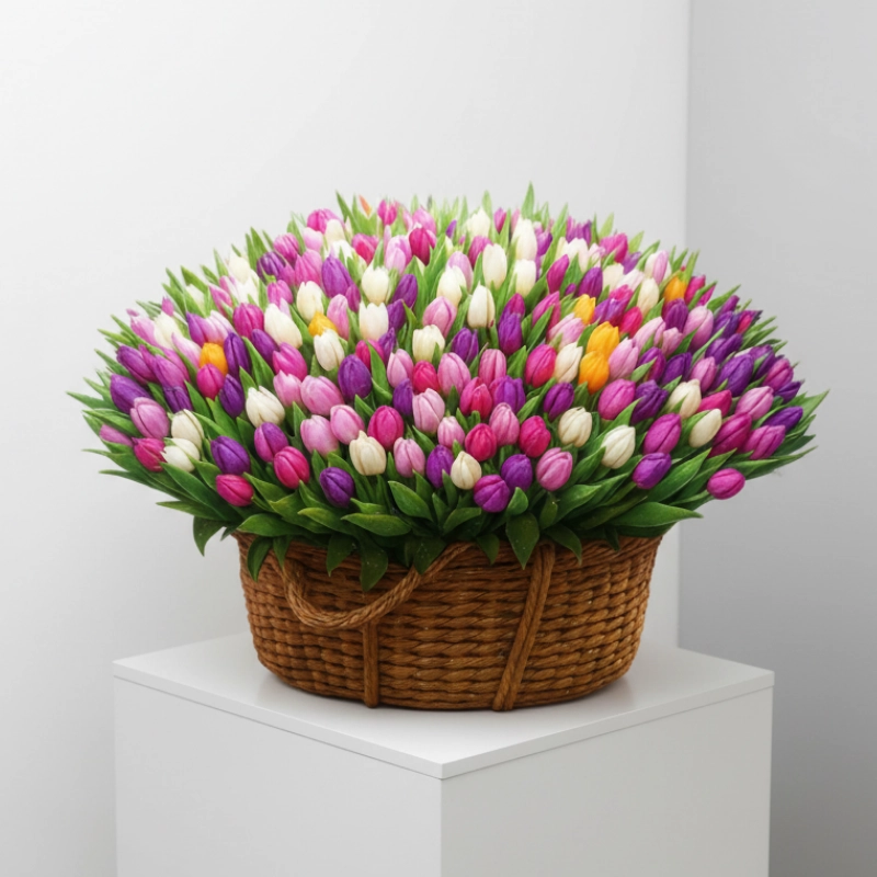 House Of Tulips - Flower Basket